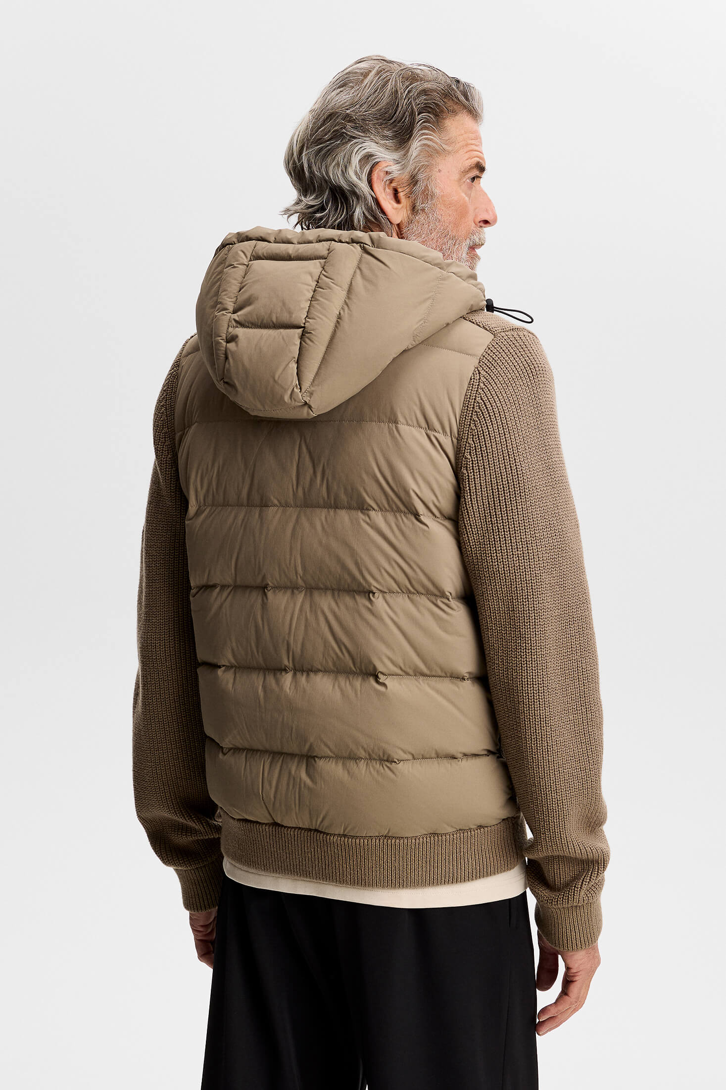 Dorin Knit Hood Hybrid Jacket Camel