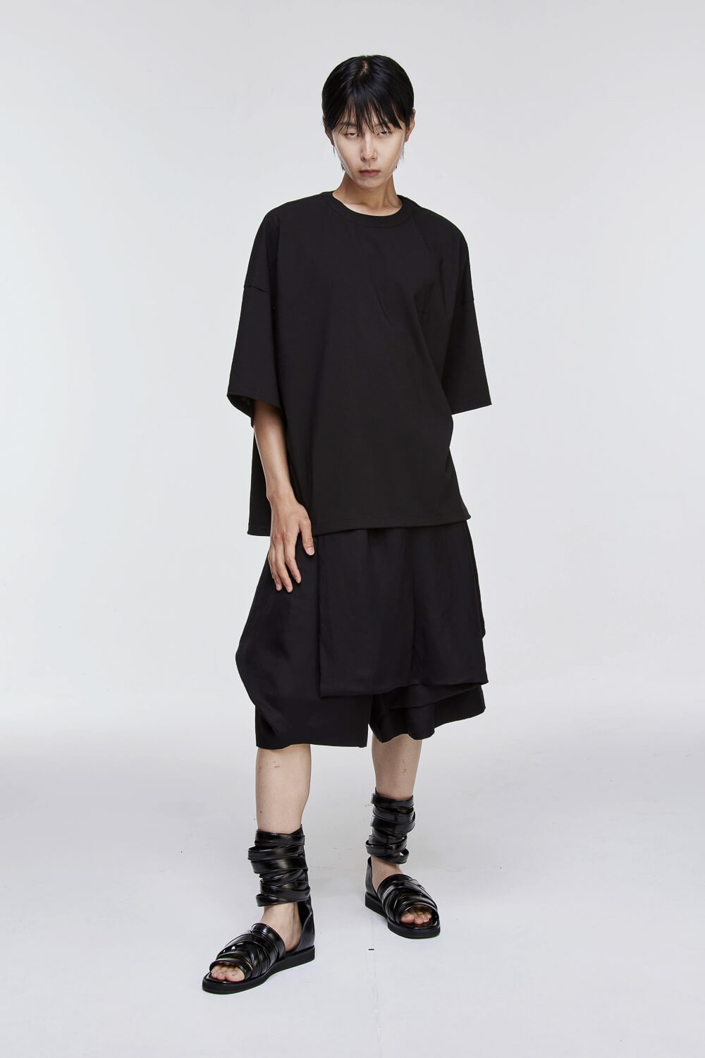 Embroidered Polyptych Woven T-Shirt Black