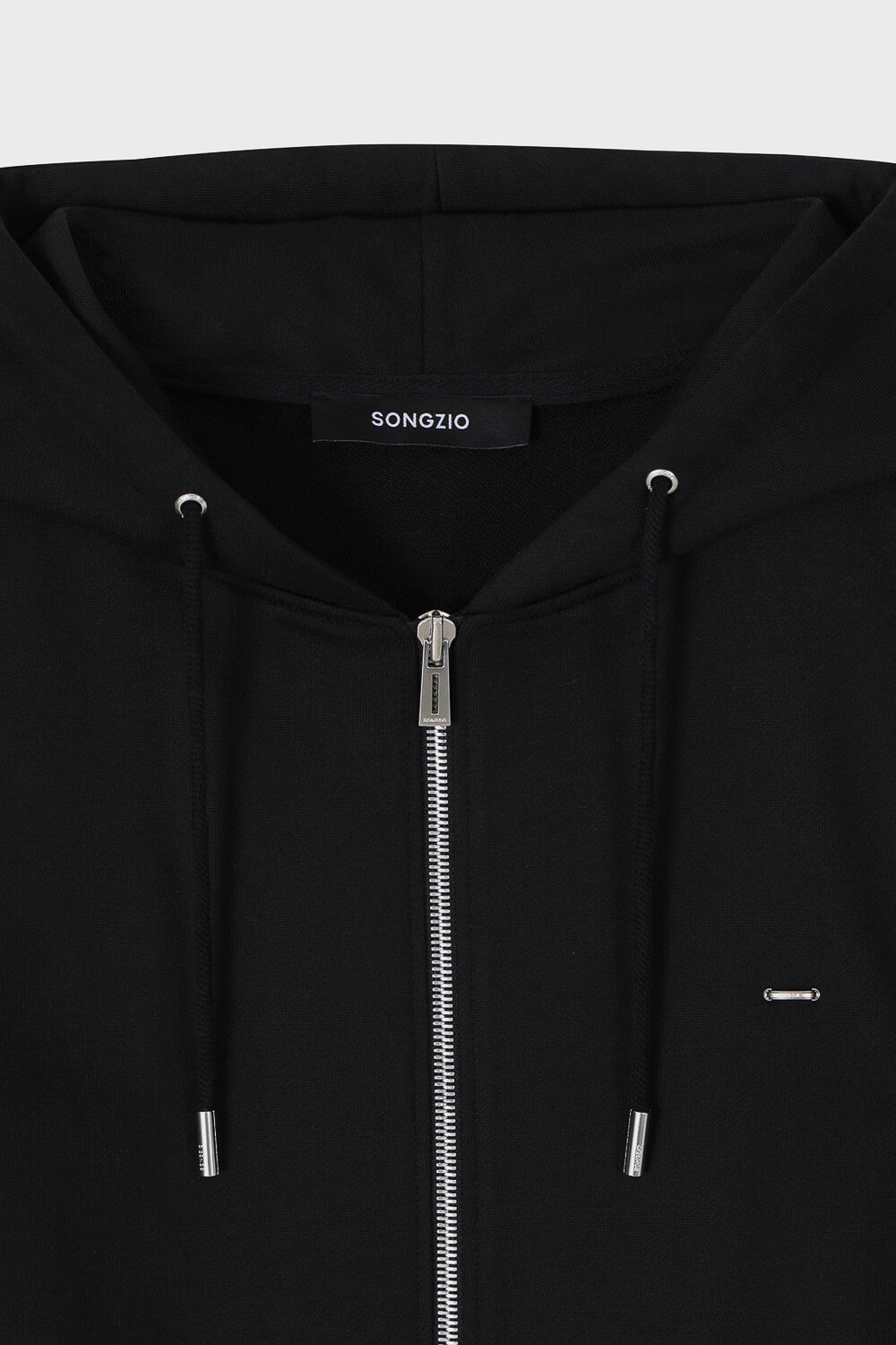 Embroidered Sleeveless Zip-Up Jacket Black