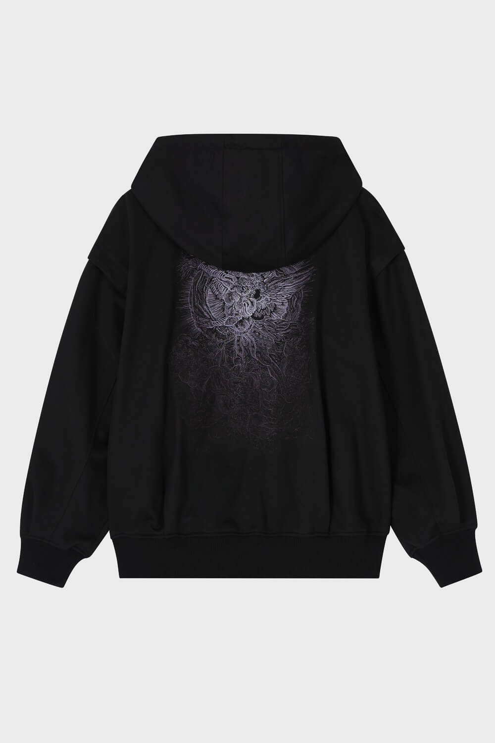 Embroidered Sleeveless Zip-Up Jacket Black