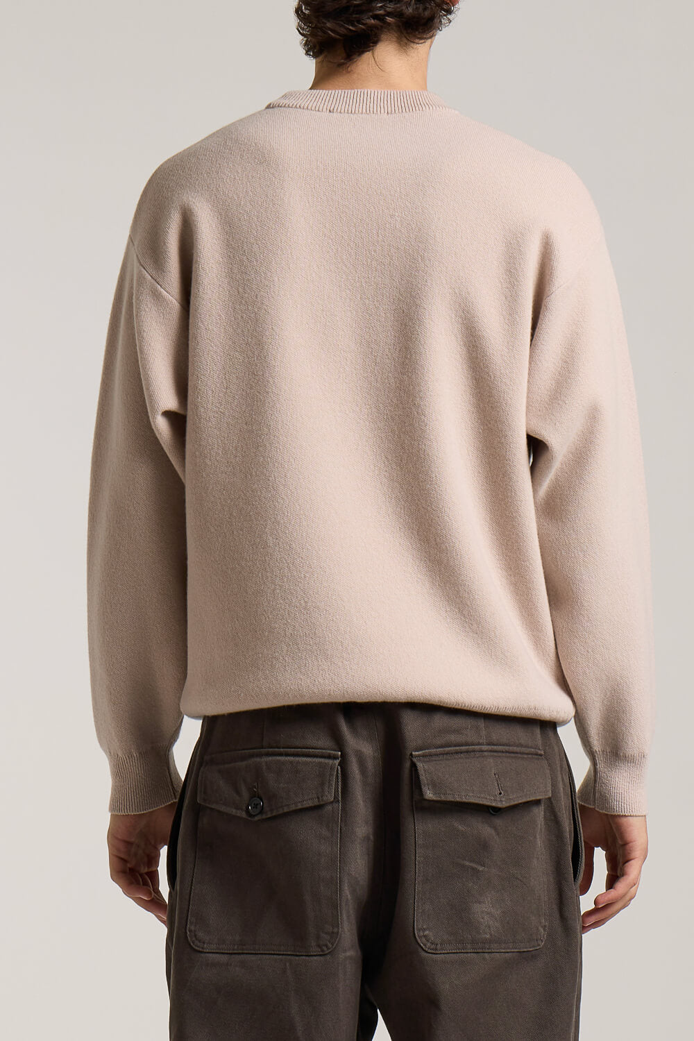 Extra Fine Lana Wool Relaxed Fit Sweatshirt Beige