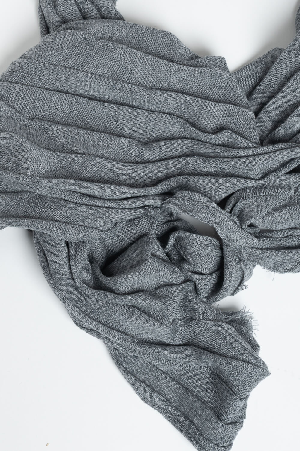 Extra Fine Wool Fraded Long Scarf Light Grey