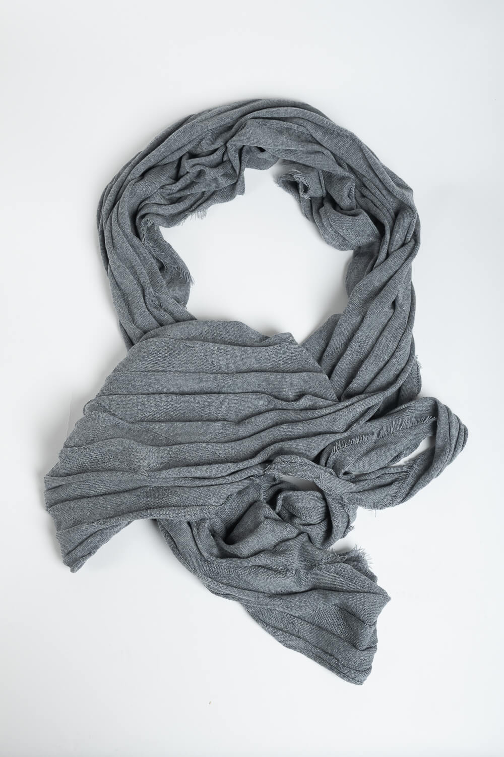 Extra Fine Wool Fraded Long Scarf Light Grey