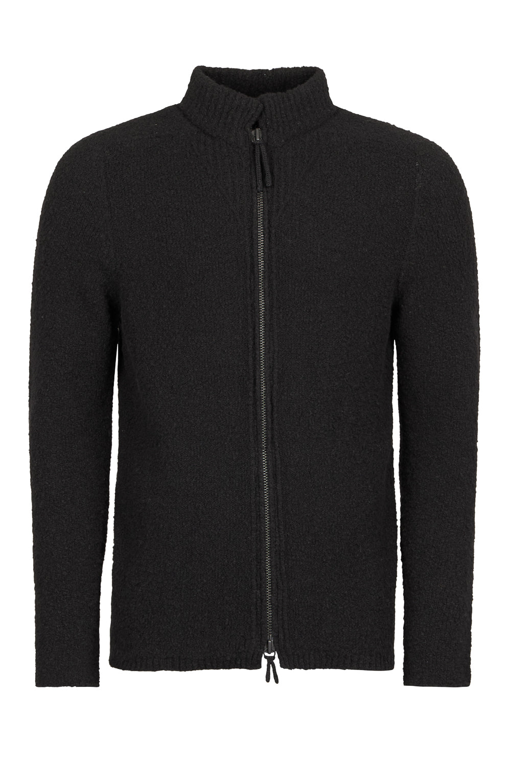 Full Zip Bouclé Cardigan Black