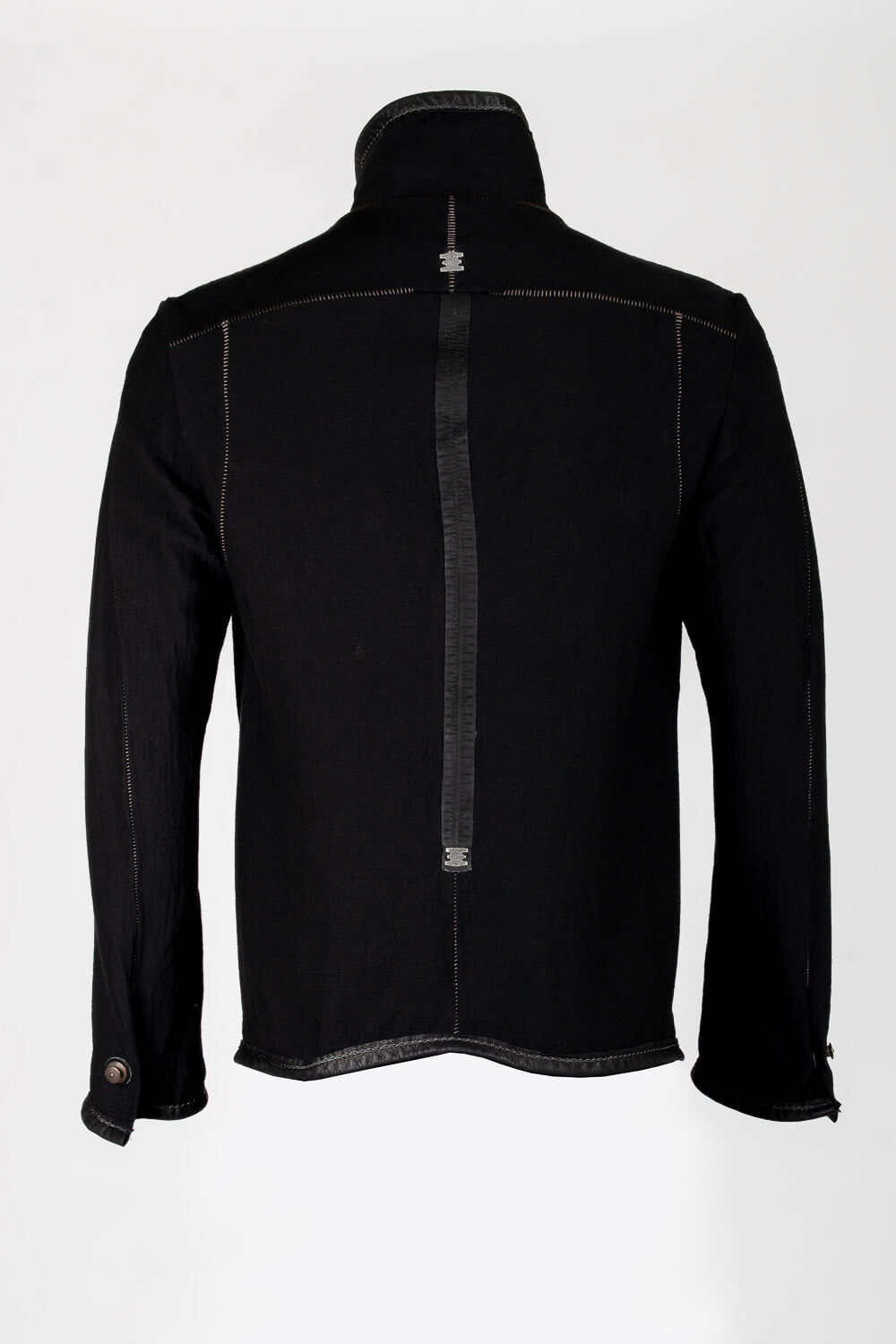 Gusset High Neck Zipper Jacket Black