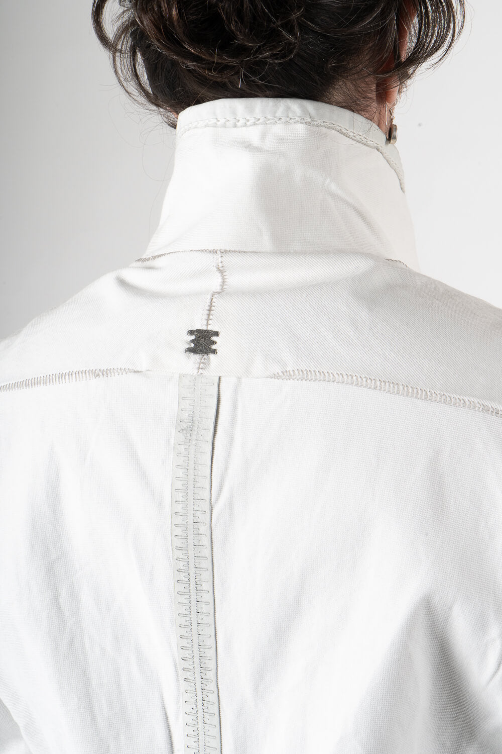 Gusset Zip-Up Pocket Detail Jacket White