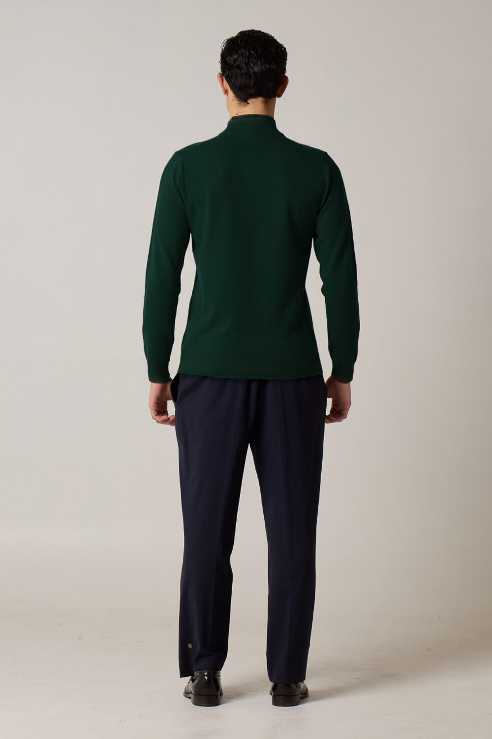 Half-Zip Cashmere Blend Sweater Green