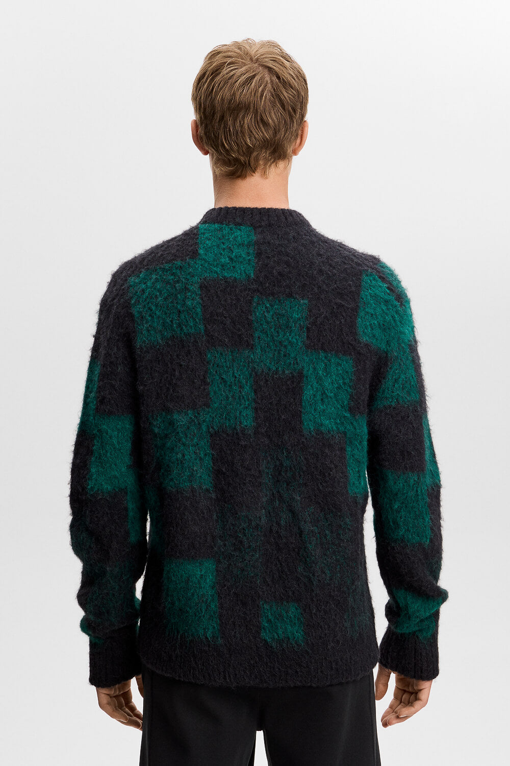Hank Hairy Graphic Knit Green/Black