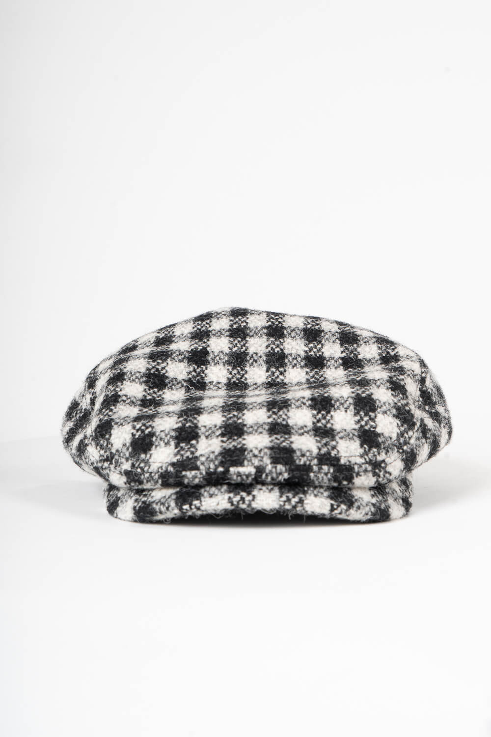 Harris Tweed Twotone Check Flat Cap Black/White