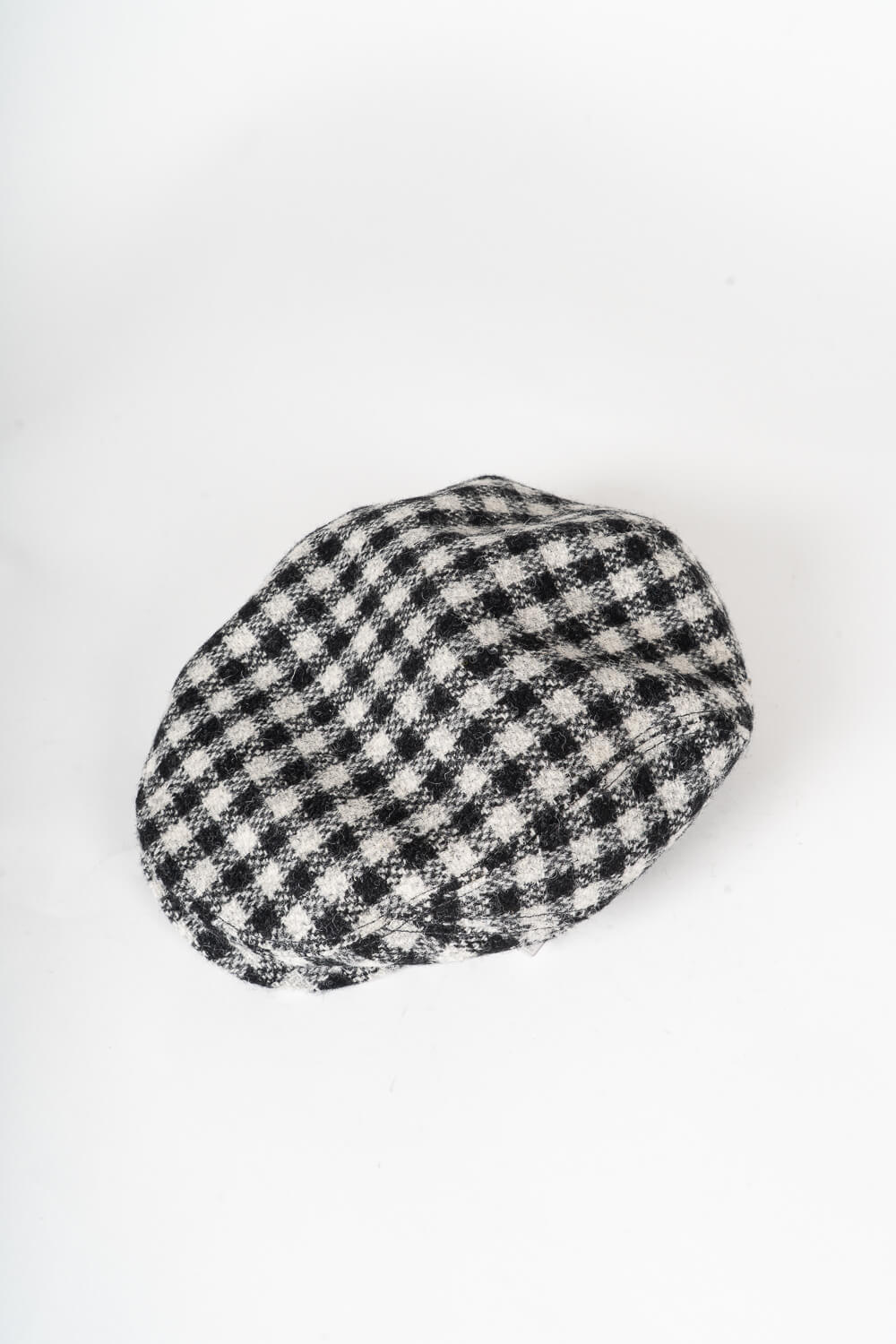 Harris Tweed Twotone Check Flat Cap Black/White