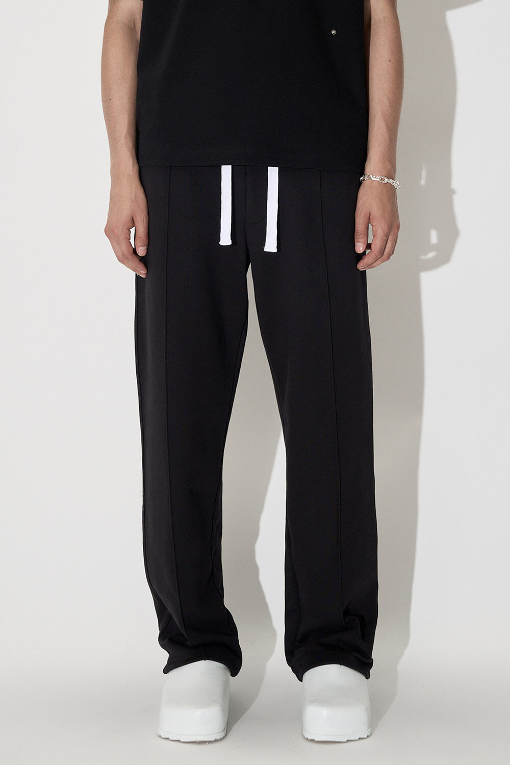 Heavy Cotton Relaxed Fit Jersey Trousers Black