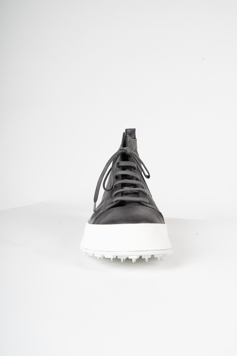 High Top Calf Leather Shoe Grey/White