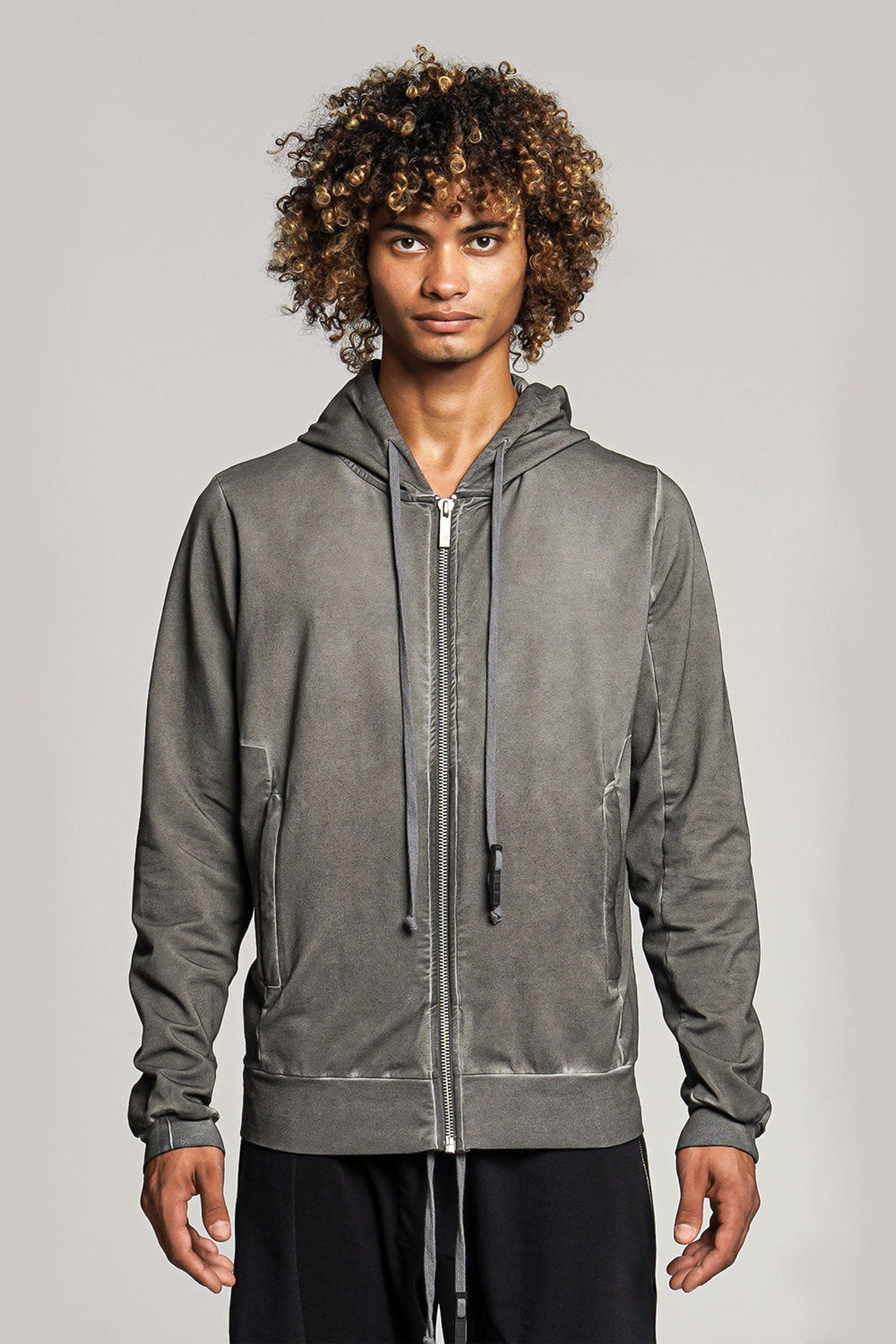 Hoodie Zip H002b Grey