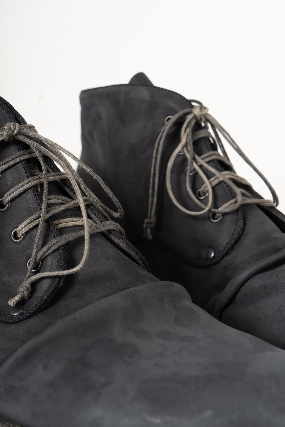 Italian Calf Leather Crease Effect Boot Charcoal