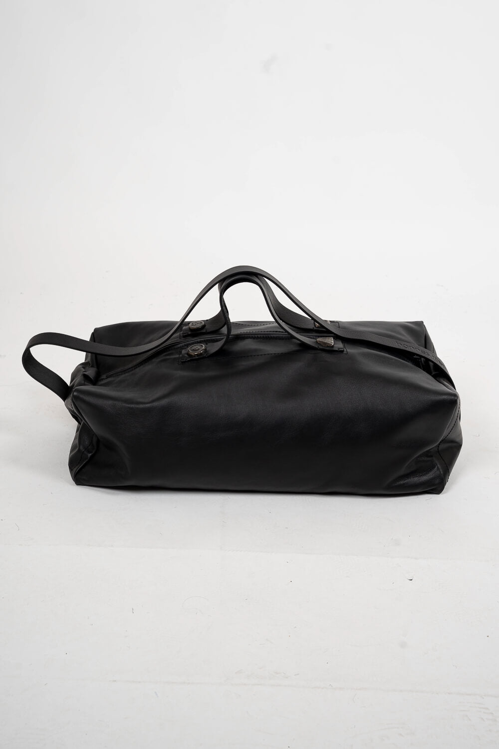 Italian Calf Leather Duffel Bag Black