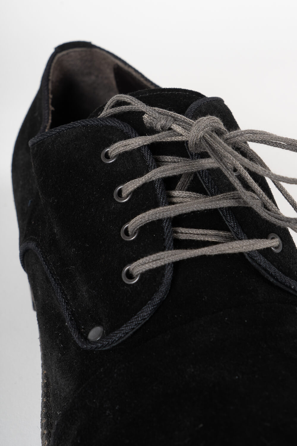 Italian Calf Suede Derby Shoe Black