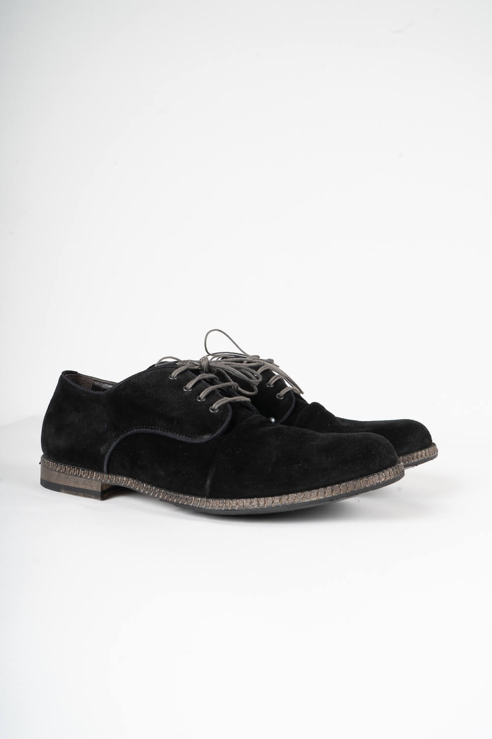 Italian Calf Suede Derby Shoe Black