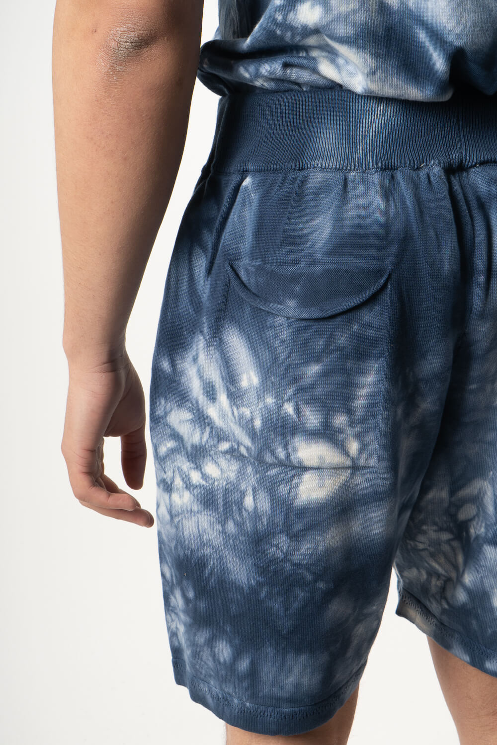 Italian Cotton Tie-Dye Shorts Blue