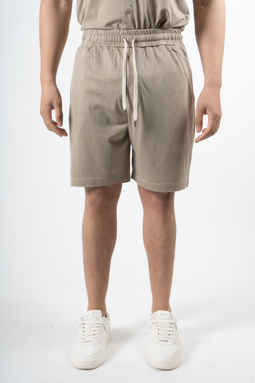 Italian Cupro/Cotton Shorts Champagne