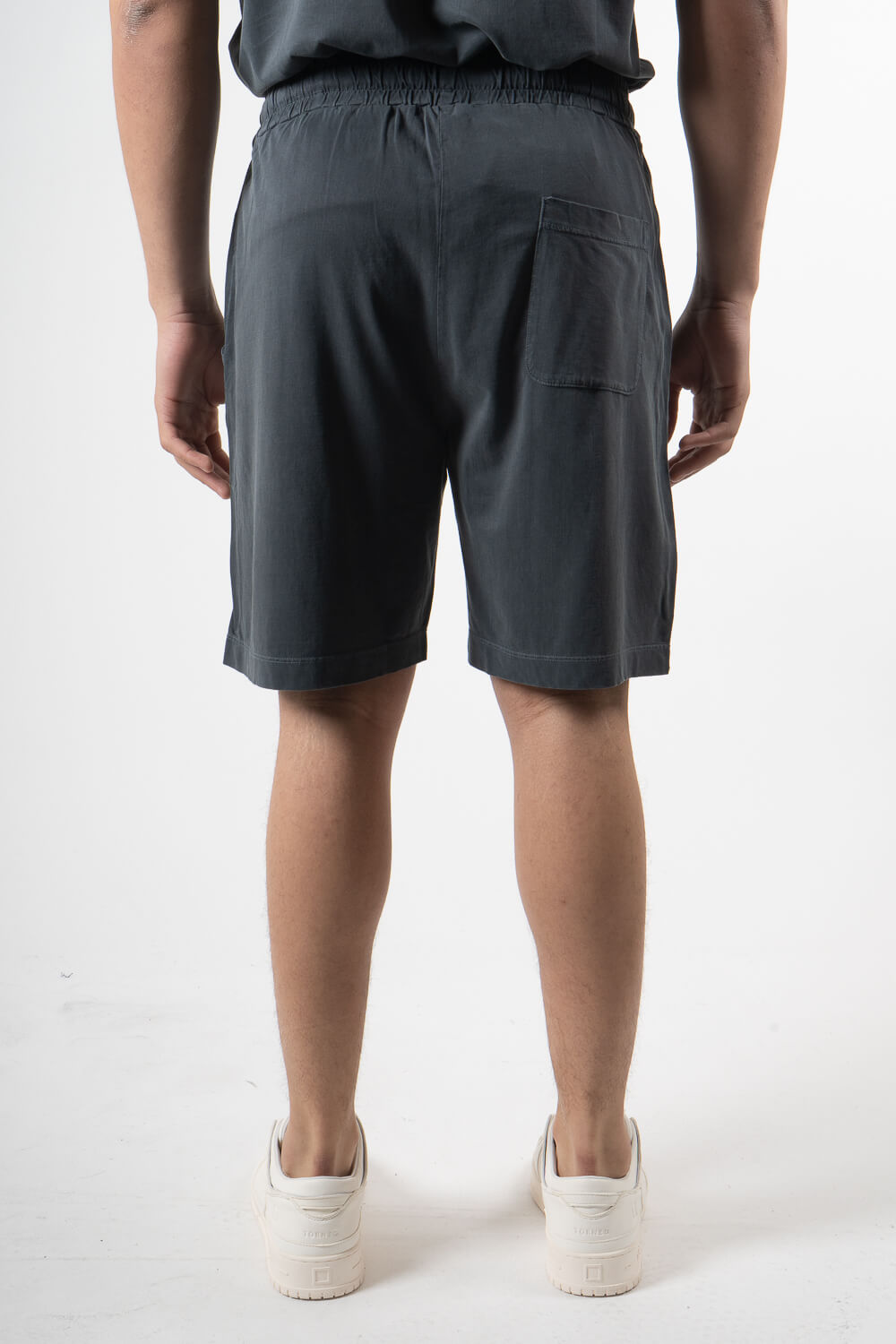 Italian Cupro/Cotton Shorts Steel Blue