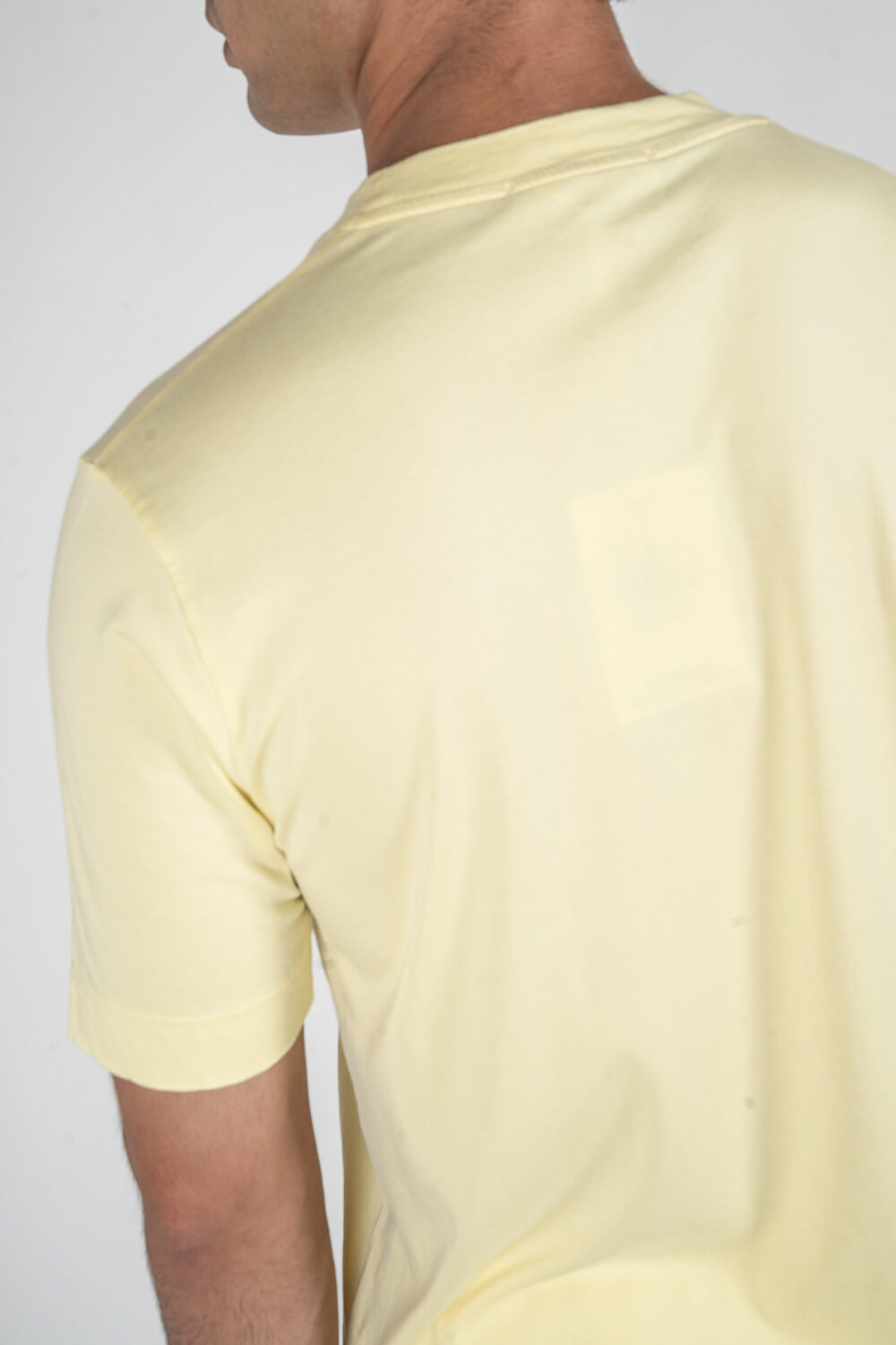 Italian Cupro Round Neck T-Shirt Yellow