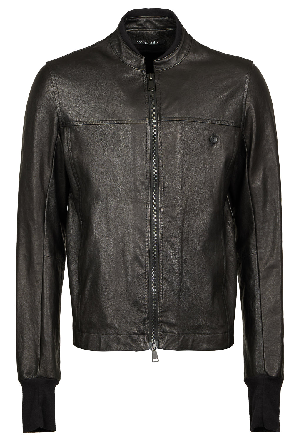 Italian Lambskin Leather Biker Jacket Black