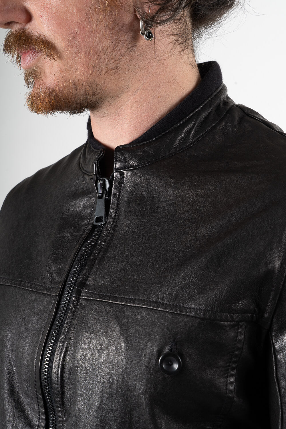 Italian Lambskin Leather Biker Jacket Black