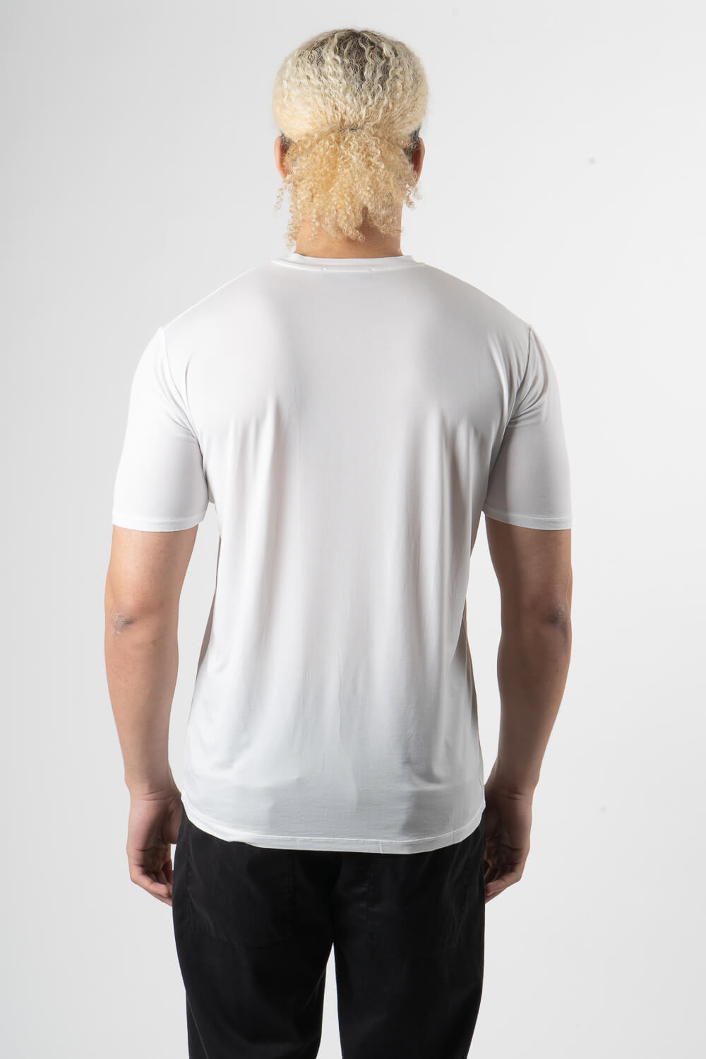 Italian Pure Silk Round Neck T-Shirt White