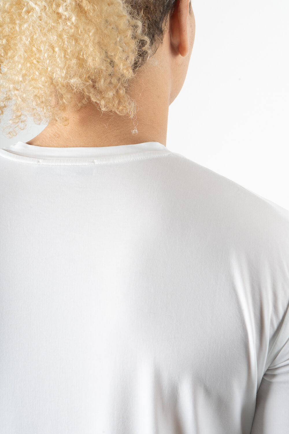 Italian Pure Silk Round Neck T-Shirt White