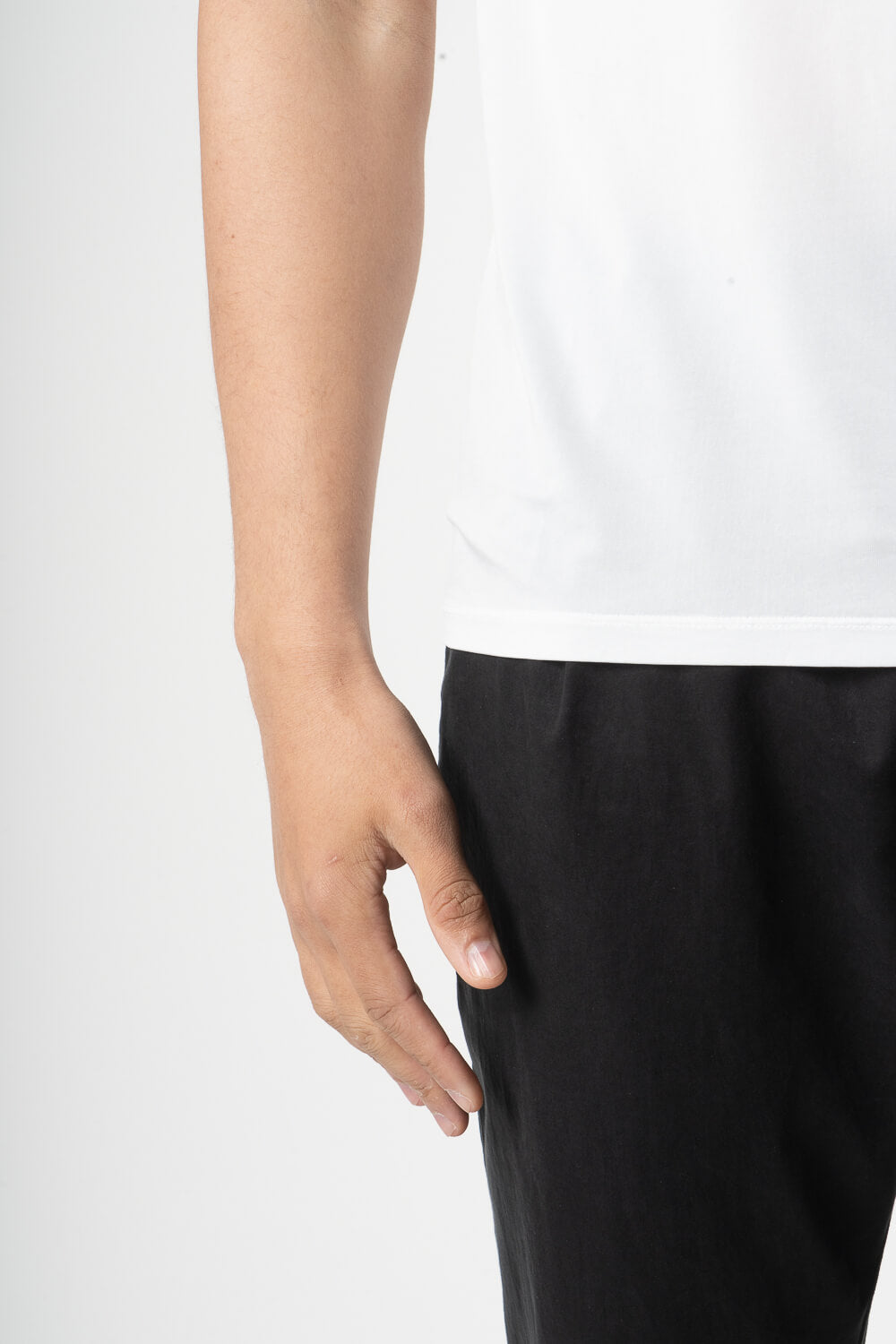 Italian Pure Silk Round Neck T-Shirt White