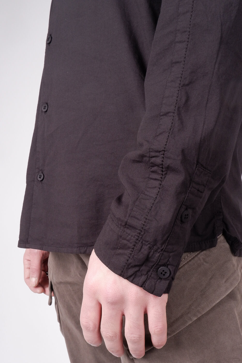 Italian Stretch Cotton Shirt Black