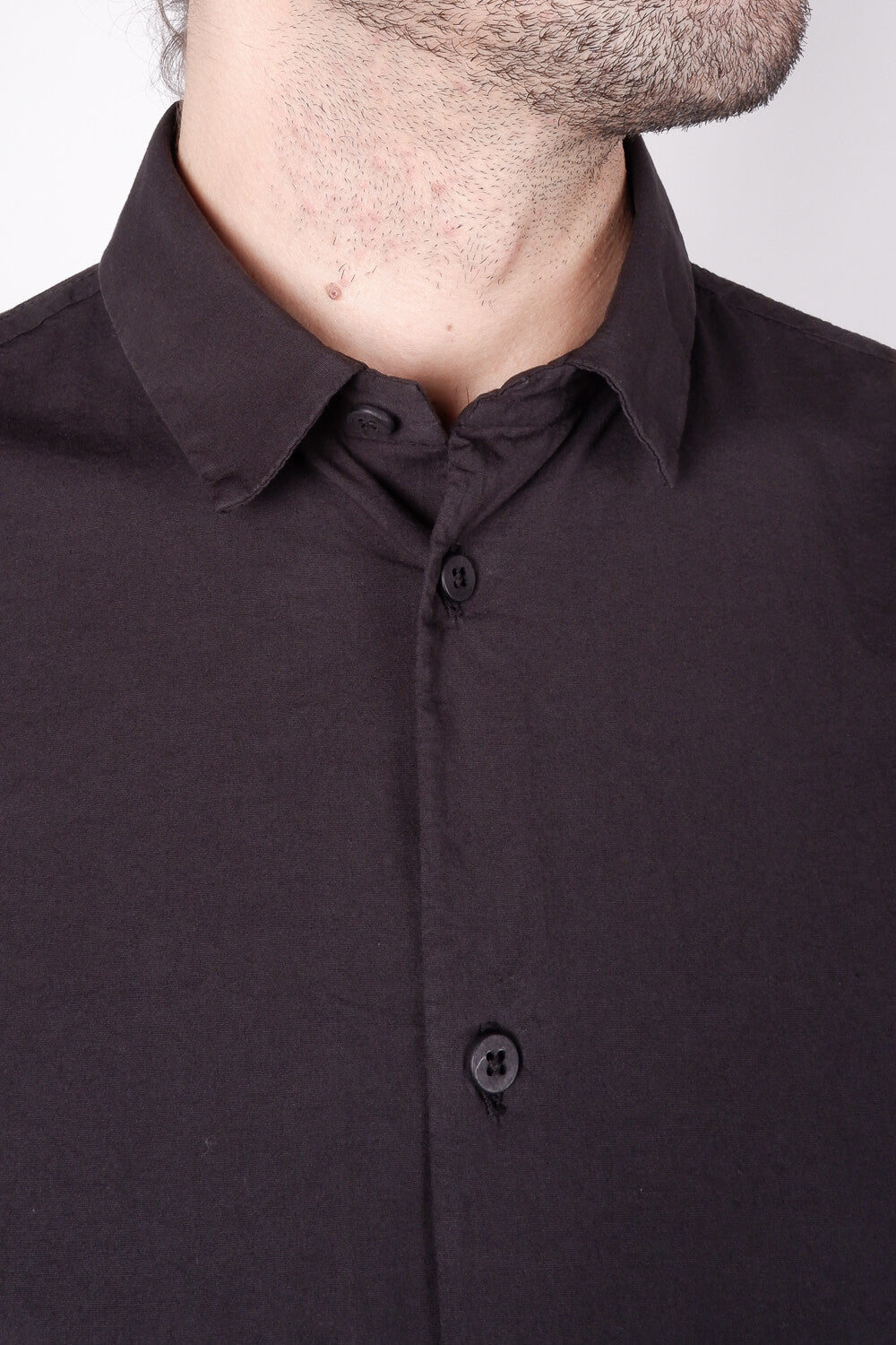 Italian Stretch Cotton Shirt Black
