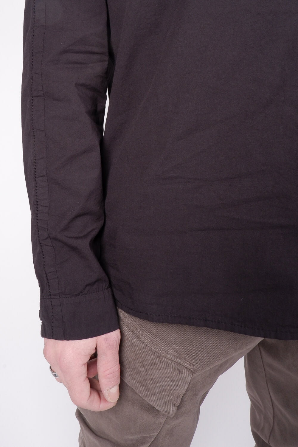 Italian Stretch Cotton Shirt Black