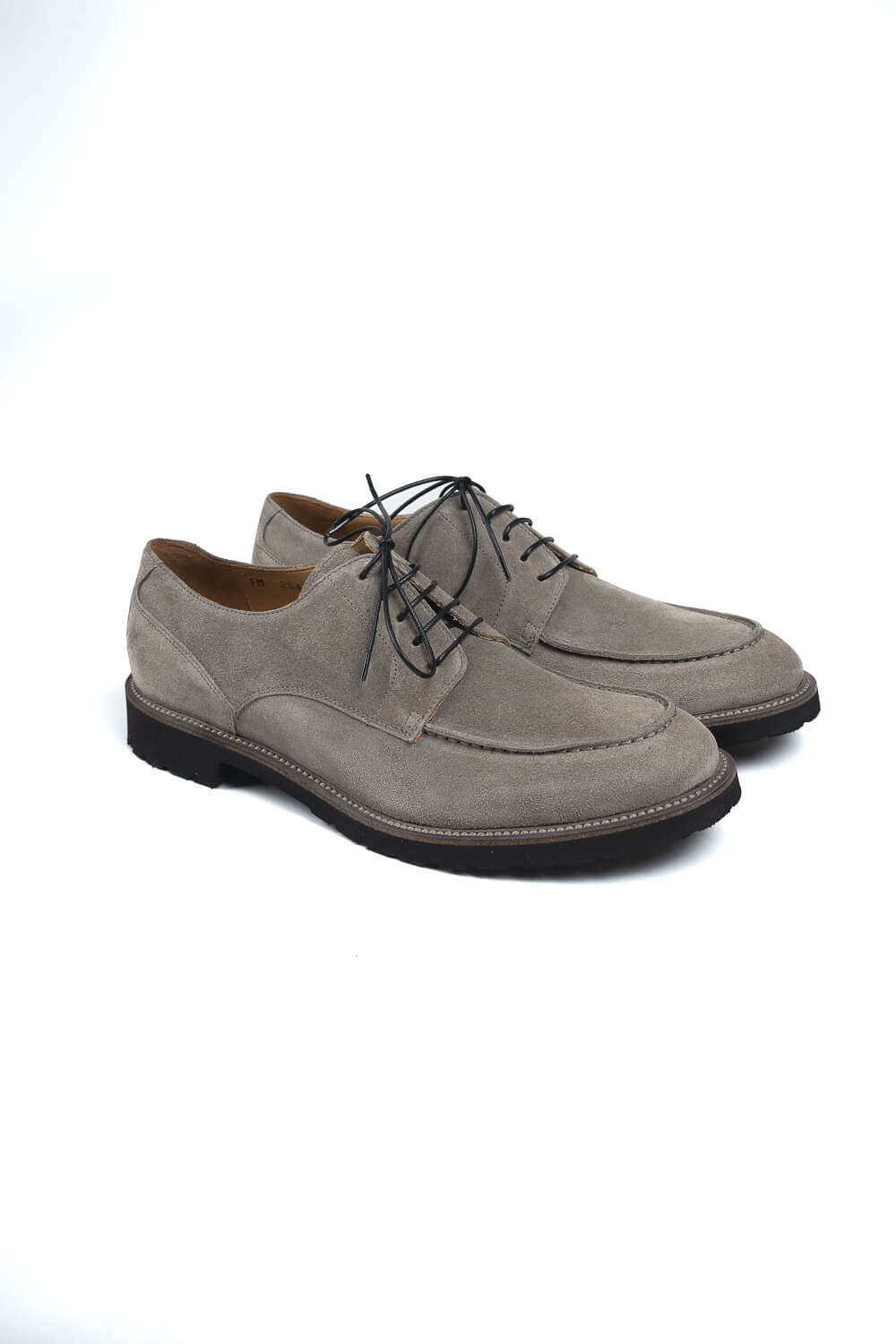 Italian Suede Lace Up Loafers Grey