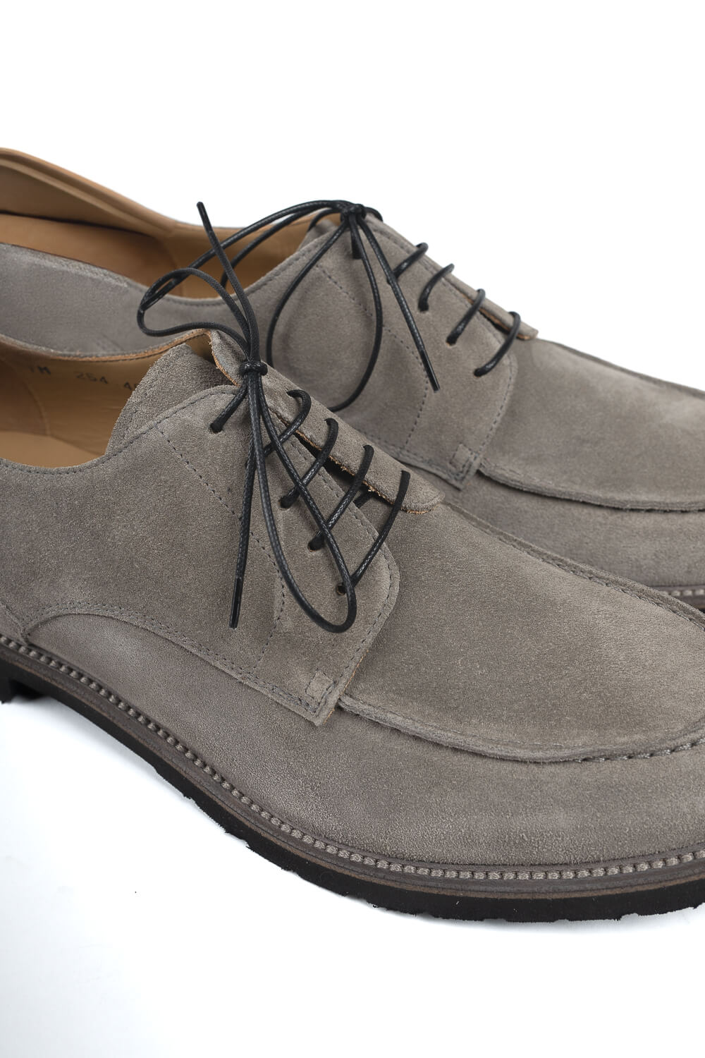 Italian Suede Lace Up Loafers Grey