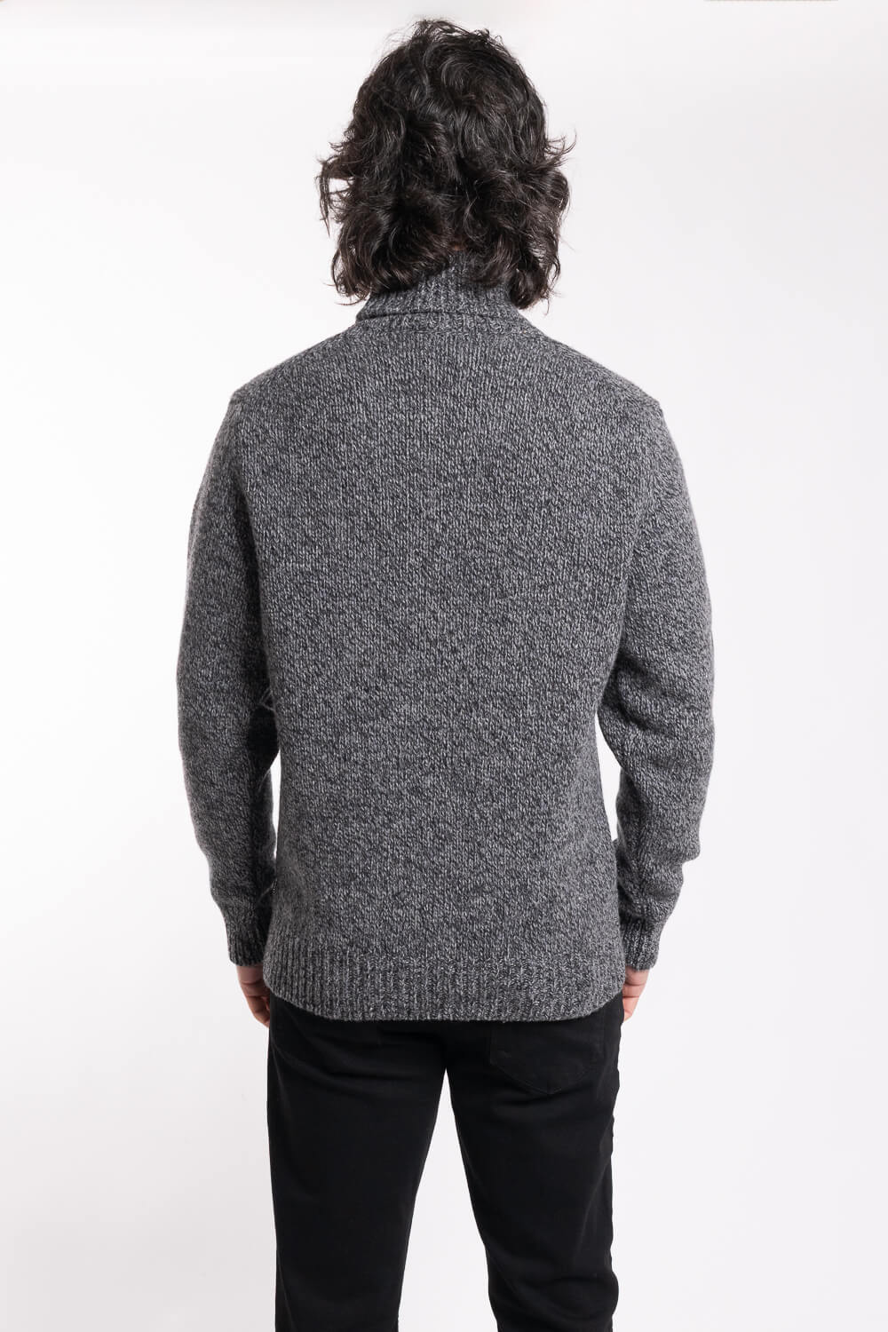 Italian Wool Roll Neck Charcoal