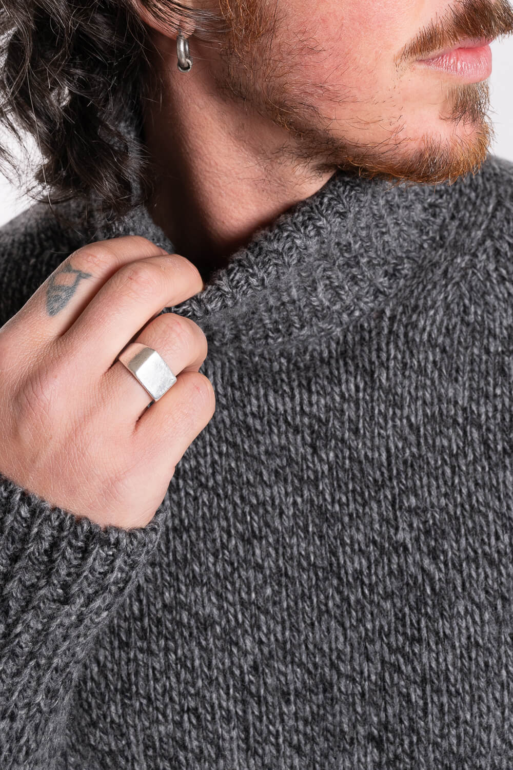 Italian Wool Roll Neck Charcoal