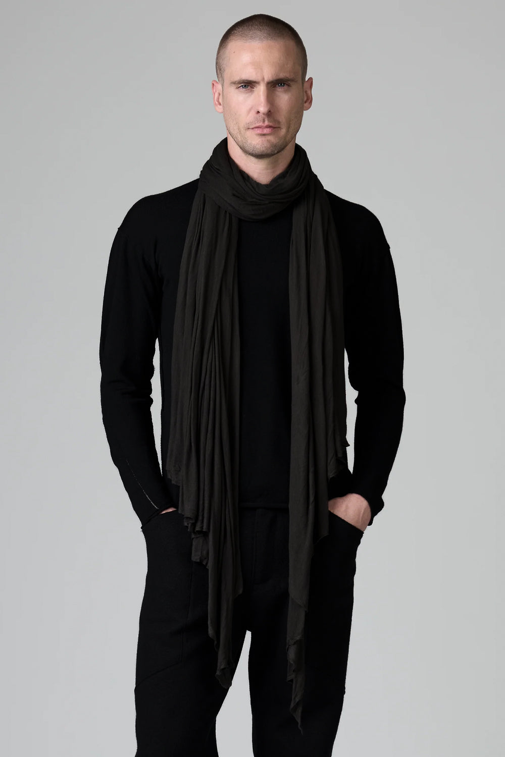 Italian Viscose Long Scarf Black