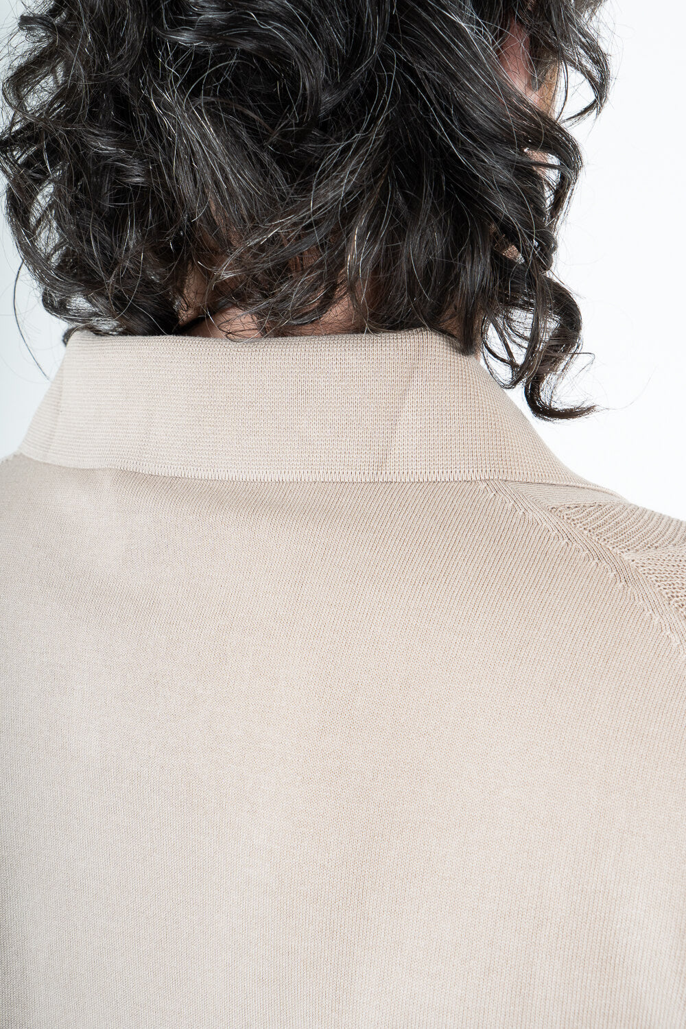 Jacquard Design Button-Up Shirt Sand