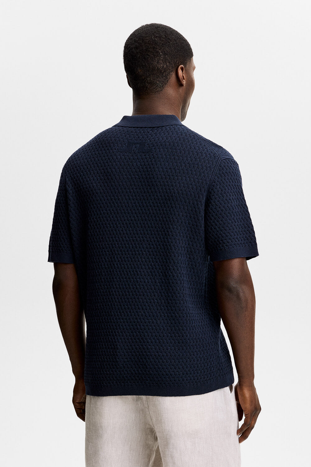 Jacques Structure Knit Polo Navy