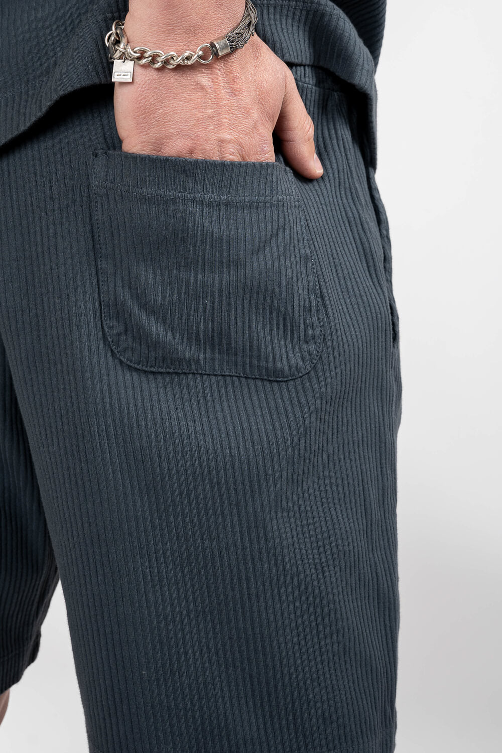 Jersey Cotton rib Shorts Charcoal