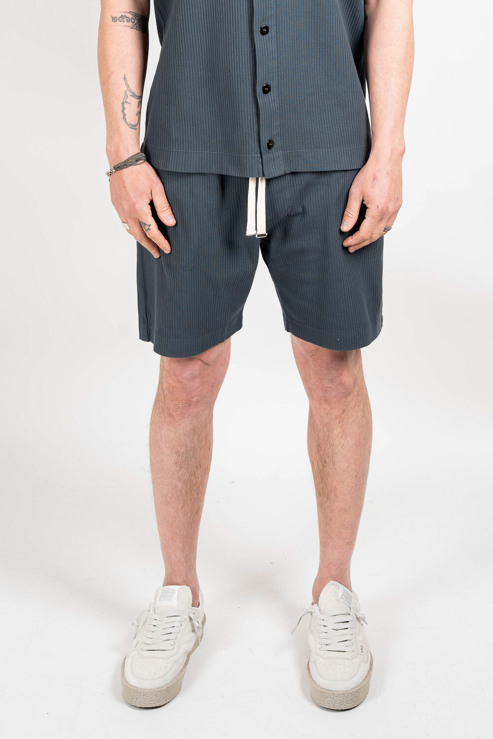 Jersey Cotton rib Shorts Charcoal