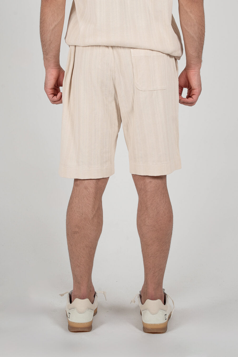 Jersey Cotton Patterned Shorts Beige