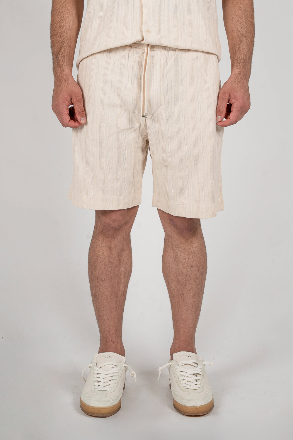 Jersey Cotton Patterned Shorts Beige