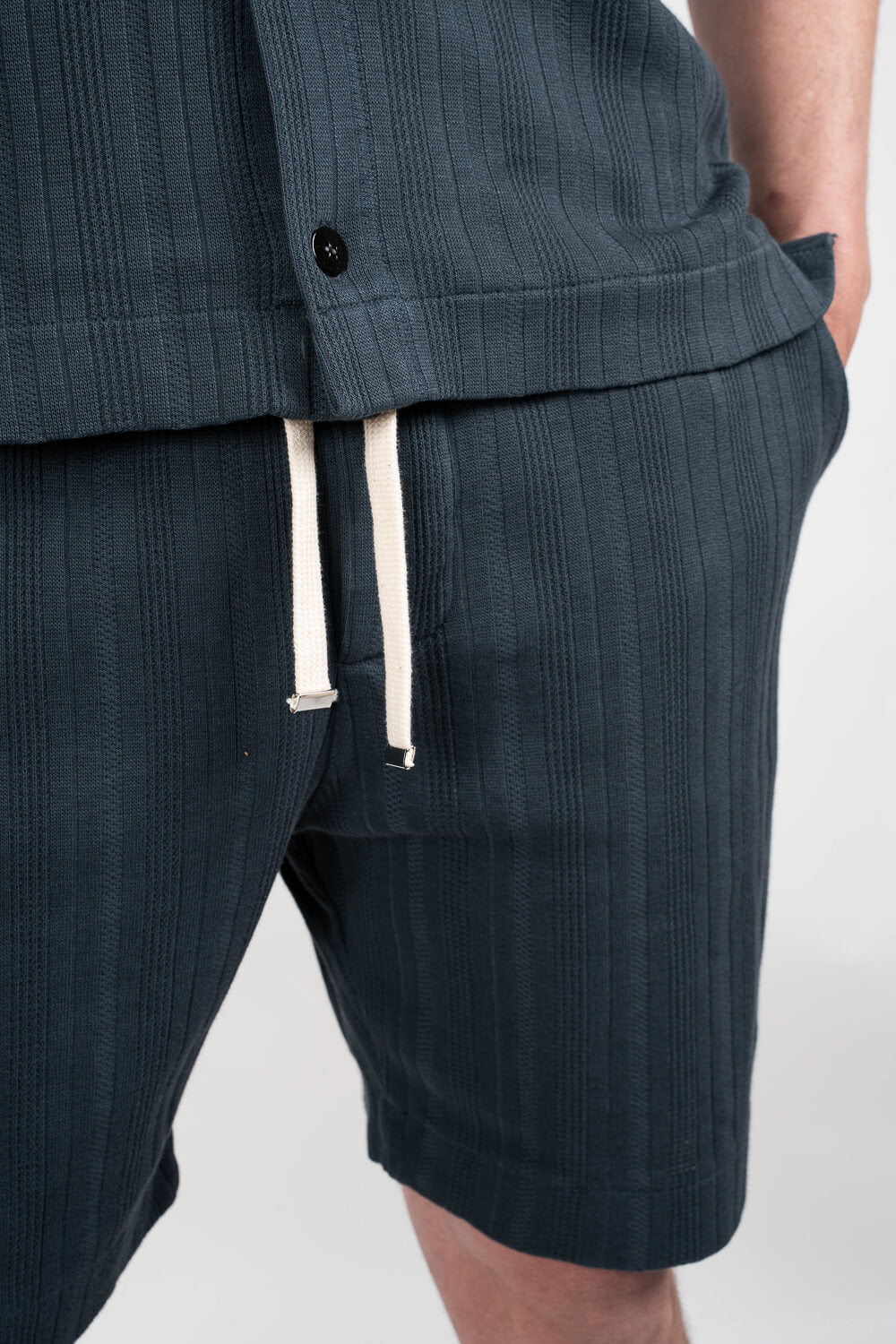 Jersey Cotton Patterned Shorts Charcoal