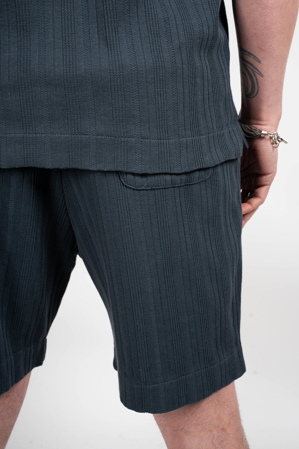 Jersey Cotton Patterned Shorts Charcoal