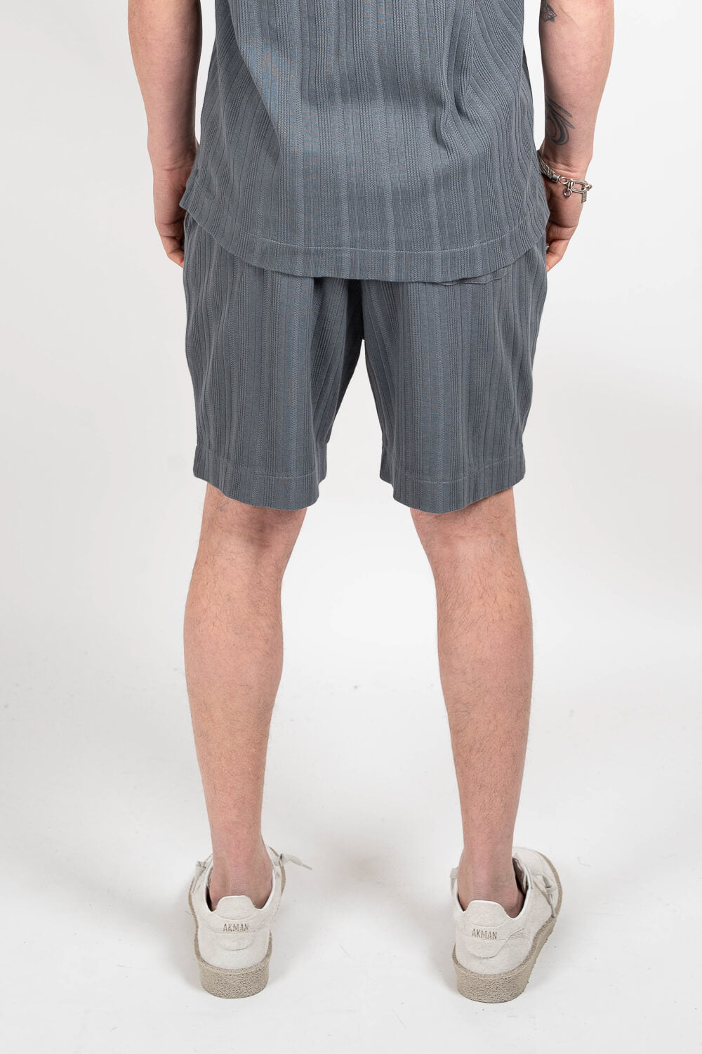 Jersey Cotton Patterned Shorts Grey