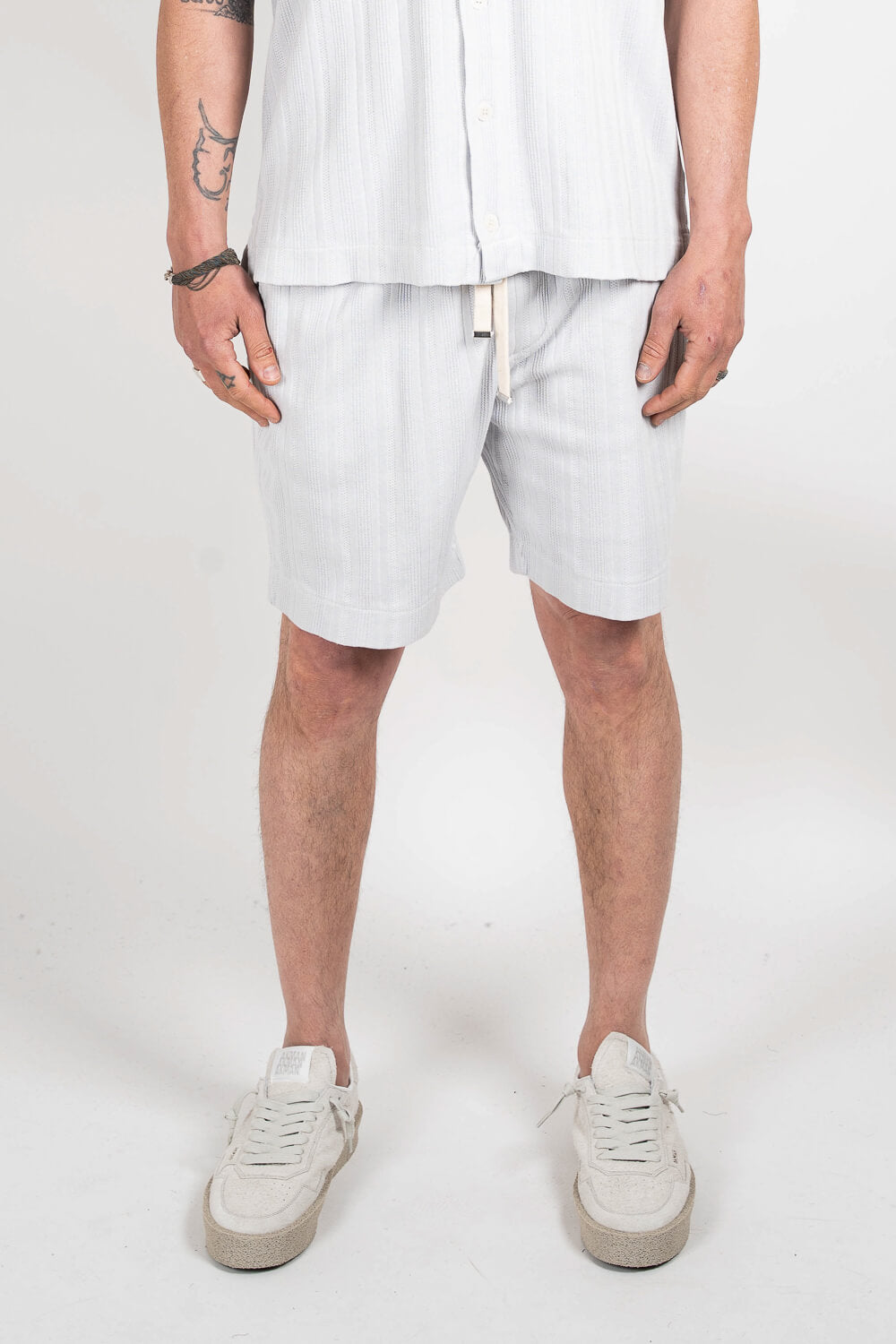 Jersey Cotton Patterned Shorts White