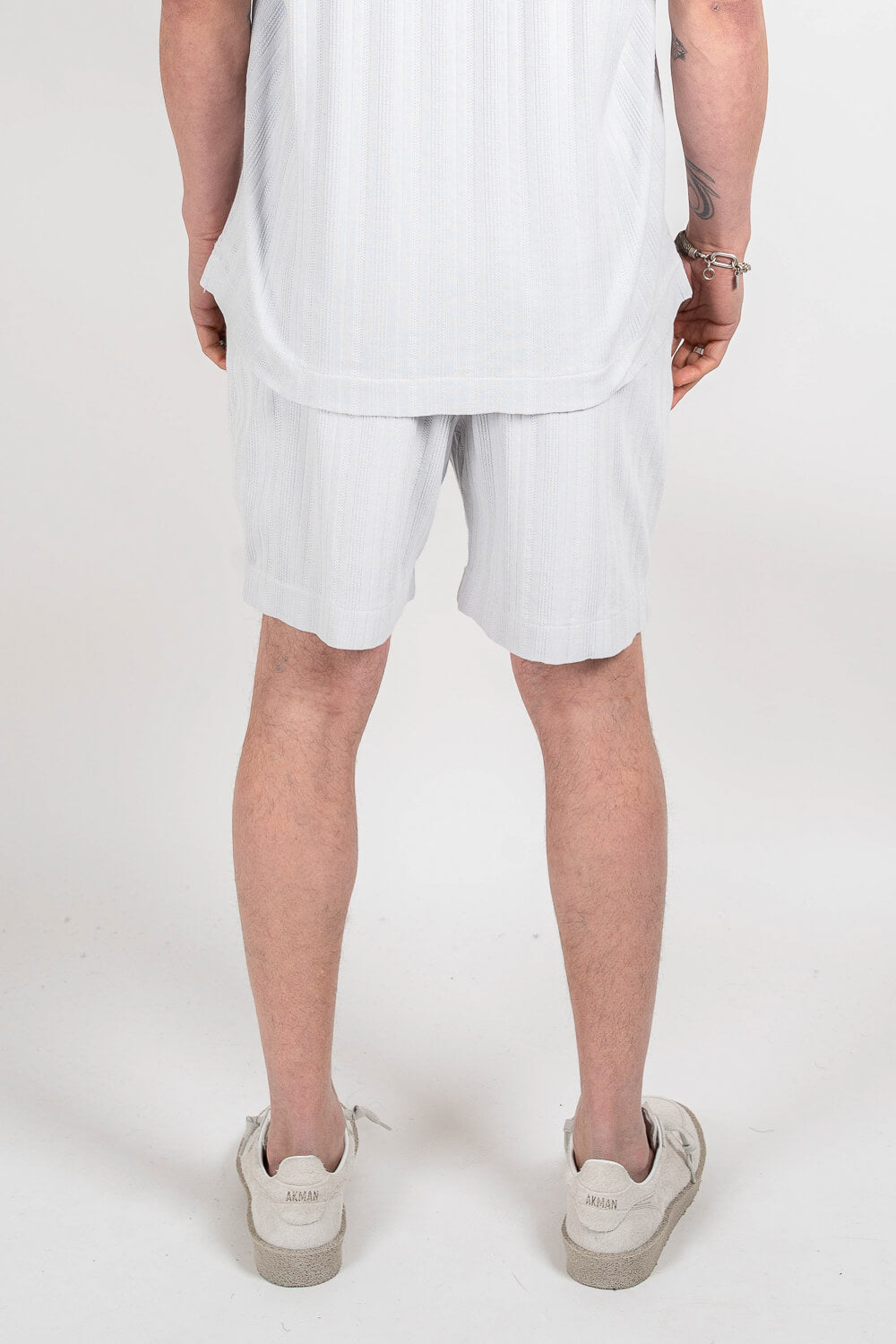 Jersey Cotton Patterned Shorts White