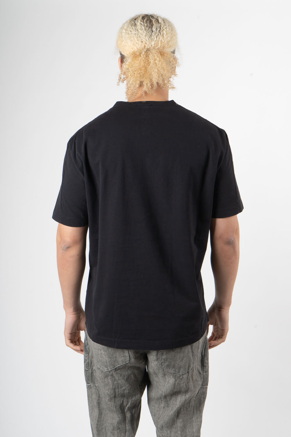 Jersey Cotton W/ Stitch Detail T-Shirt Black